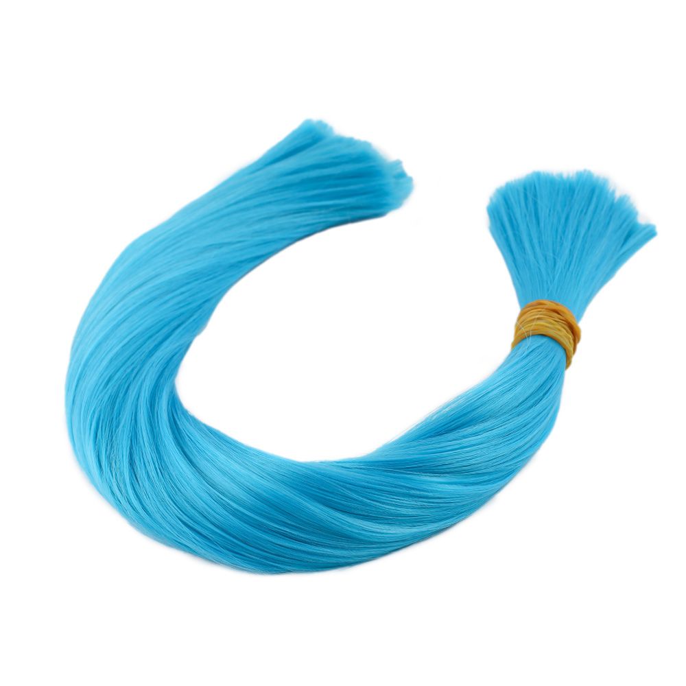 Petrol Blue Multicolored Synthetic Gnarled Hair / 1Kg