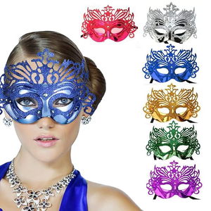 Metalized Hologram Prom Venetian Party Mask 6 Colors 6 Pcs