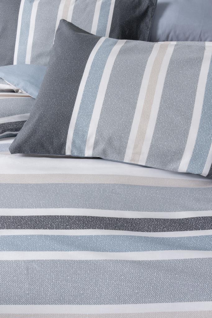 Line Duvet Cover Set Double Agahta Gray