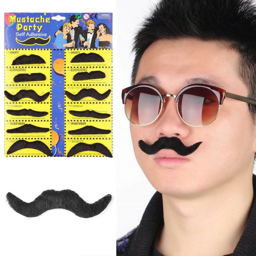 Costume Party Fake Mustache 6 Models 12 Pcs