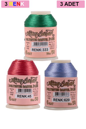 3 Pieces Altinbasak Oya and Lace Floss 20 gr - Turk - No: 045 - 620 - 333