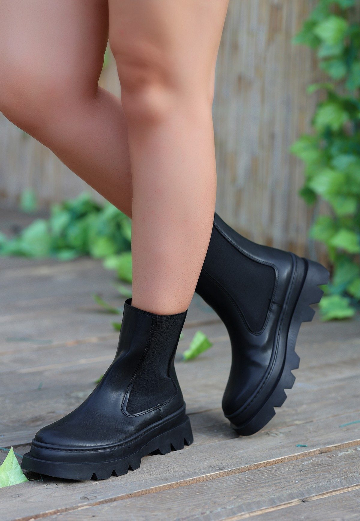 Black Skin Boots