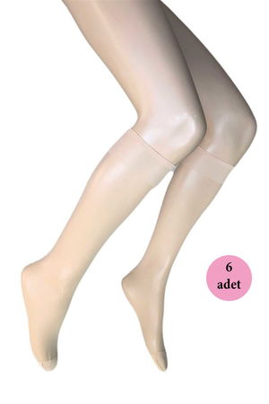 6 Piece Shiny Knee High Women Socks 15 Denier Ten 57