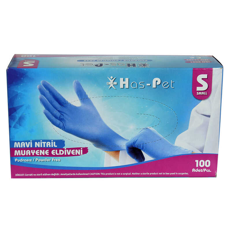 Powder Free Blue Nitrile Gloves Small Size (S) 100 Pack