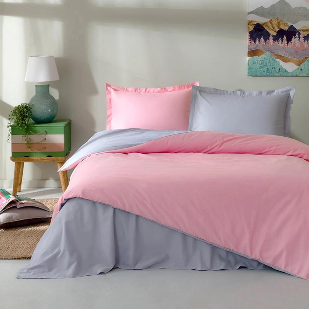 Özdilek Single Ranforce Duvet Cover Colormix Pink Gray