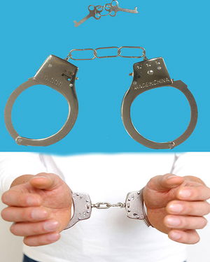 Toy Metal Handcuff Police Handcuff with Key