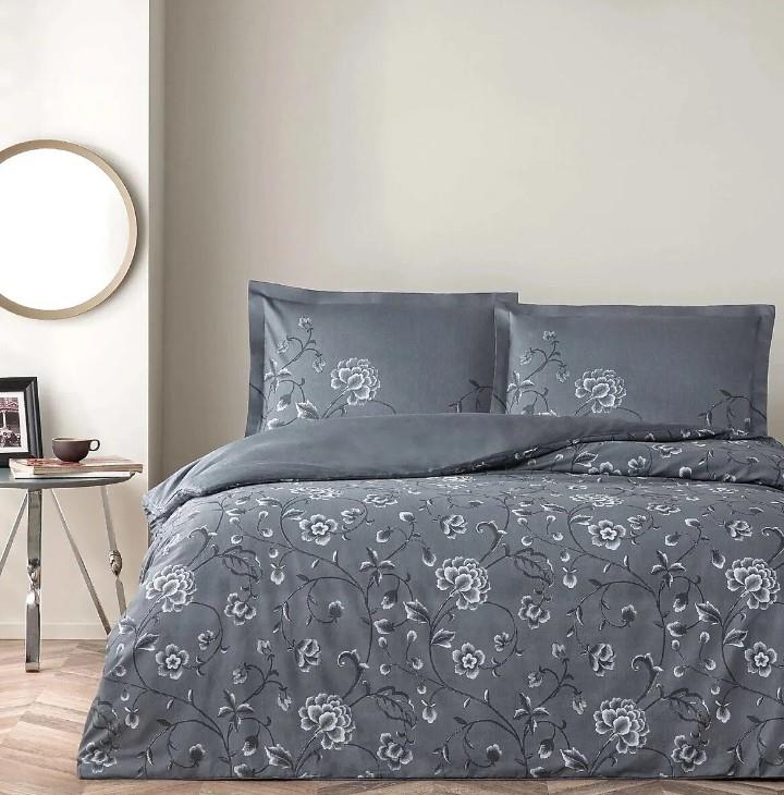 Double Satin Duvet Cover Violetta Anthracite