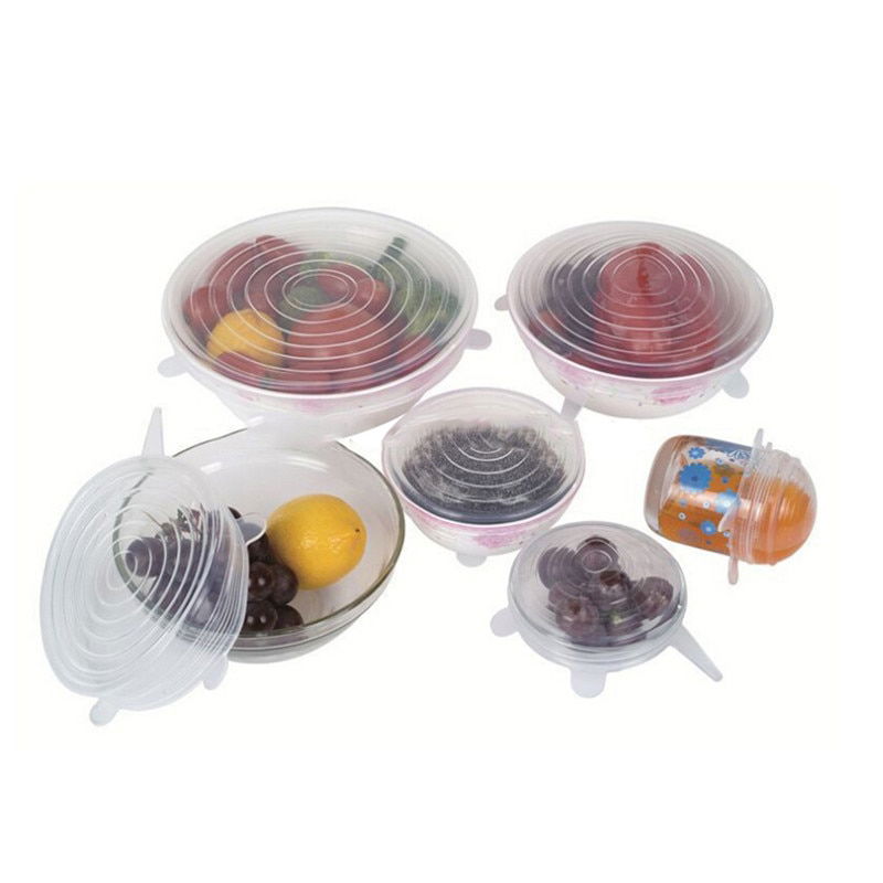 6-pack of Silicone Stretch Lids to Preserve Freshness