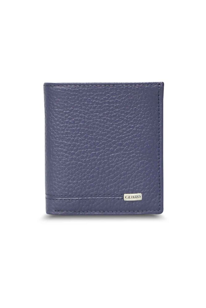 Navy Blue Multi-Compartment Mini Leather Men's Wallet