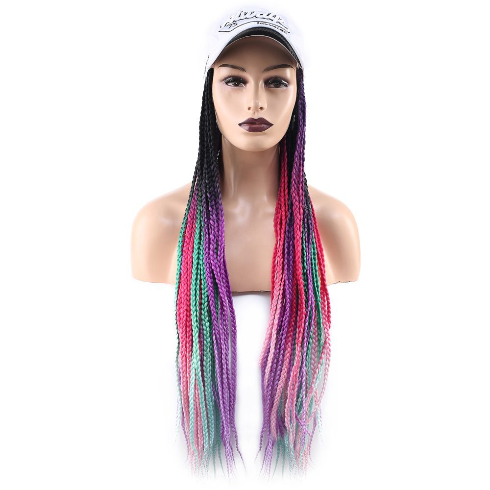 White Hat Look Mesh Wig / Mixed Color