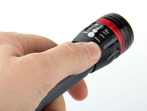 2 Km Range Aluminum Flashlight with Power Led and Zoom