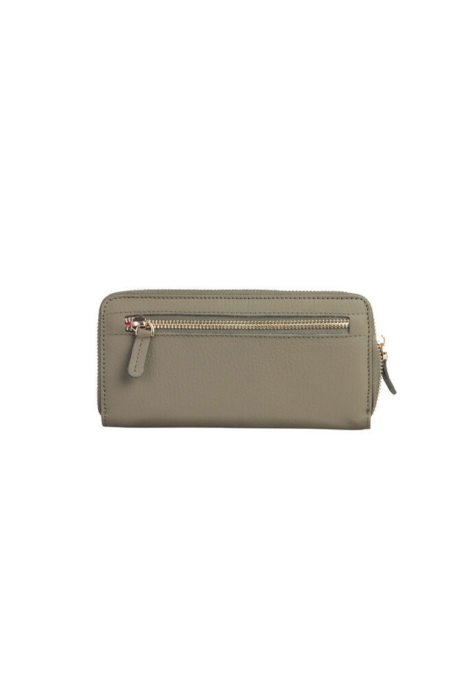 Khaki Green Leather Lady Wallet