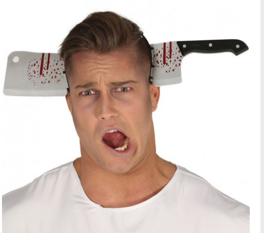 Halloween Head Crossing Butcher Knife Headband Joke Crown