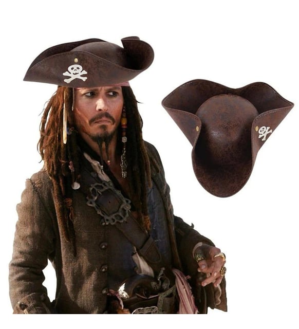 Captain Jack Pirate Hat Vinlex Leather Sailor Pirate Hat