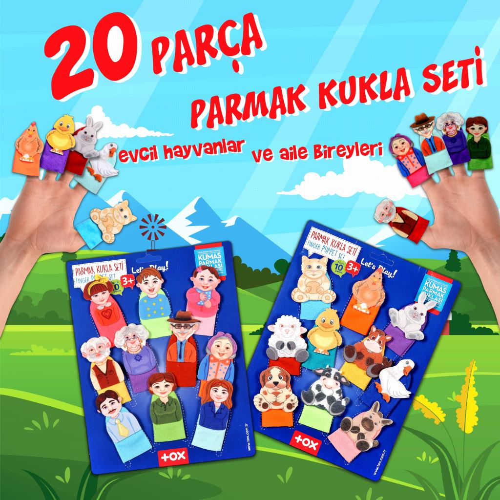 2 Sets - 20 Pieces Pets and Family Members Finger Puppet