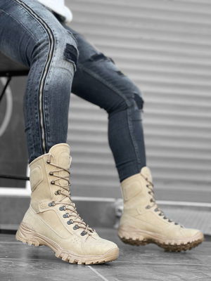 Lace-up Cream Military Postal Boots