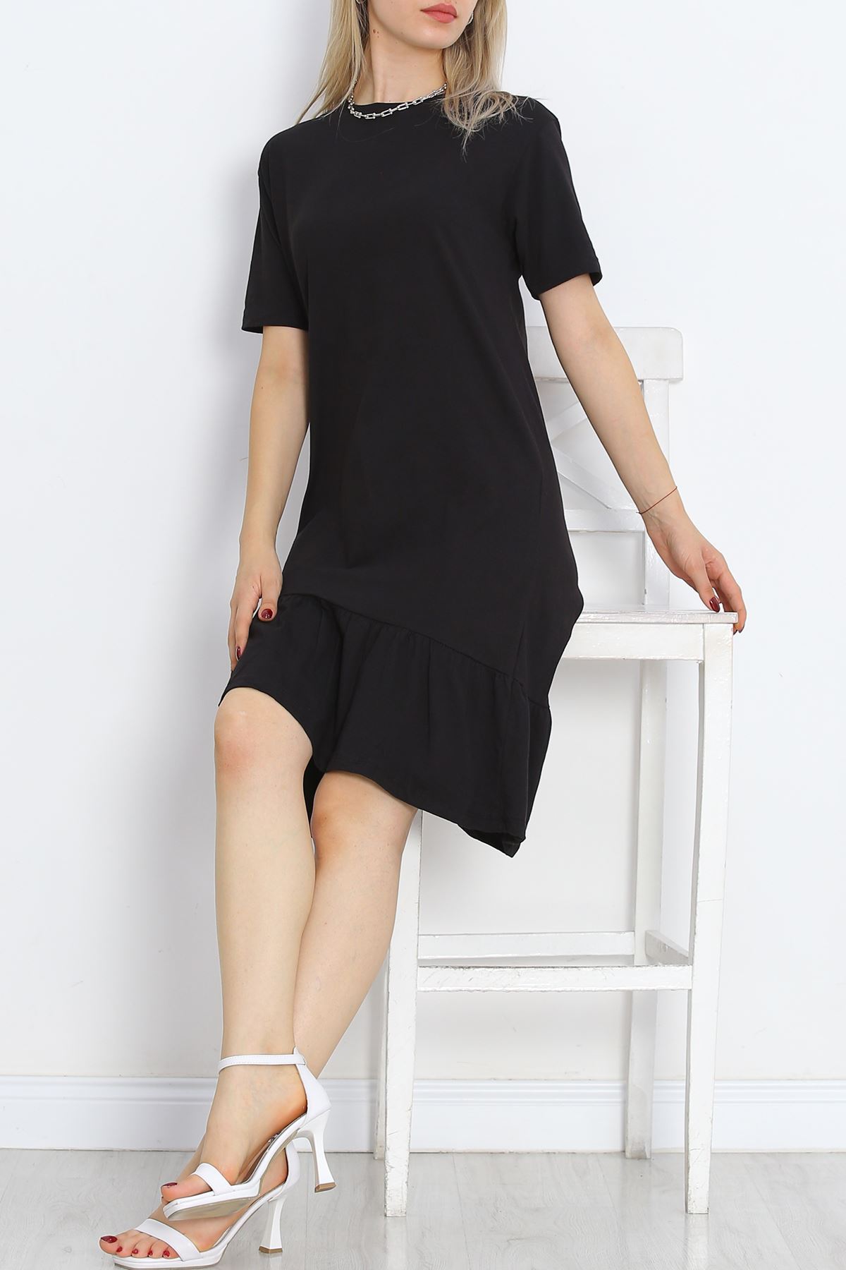 Ruffled Dress Black