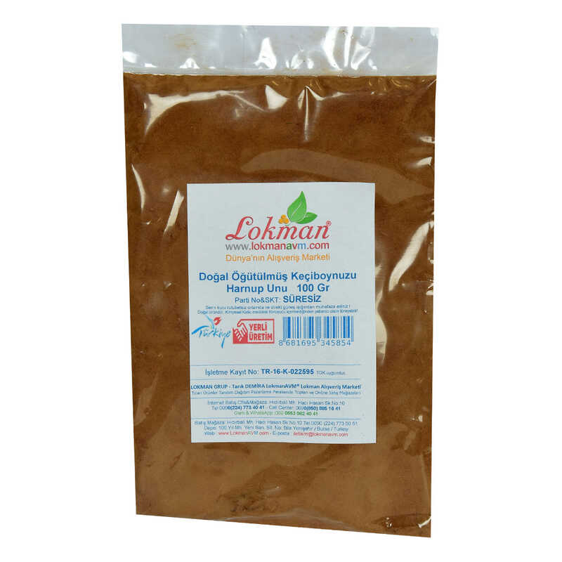 Carob Flour Harnup Flour Ground Natural 100 Gr Package