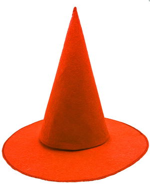 Orange Color Felt Witch Hat Adult Child Compatible 35X38 cm