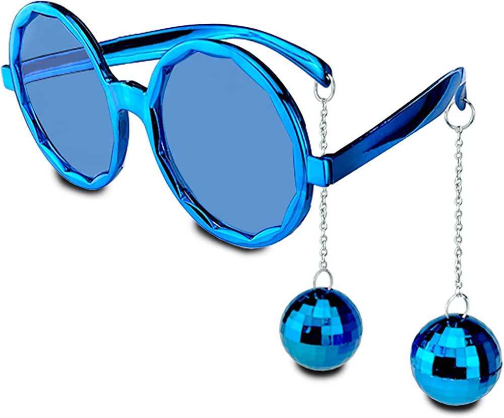 Blue Color Disco Bulk Earrings Shiny New Year Party Goggles