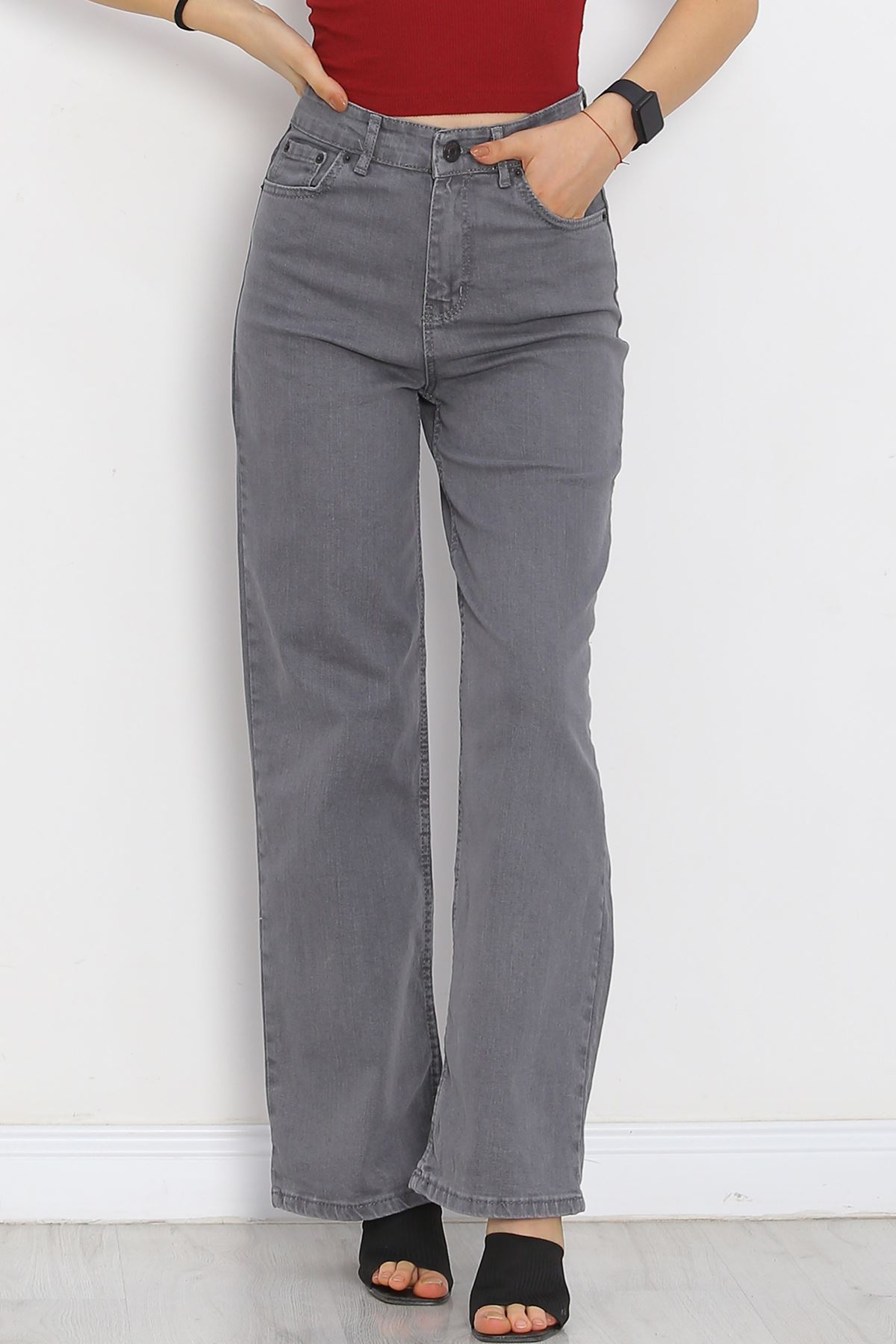 Palazzo Jeans Pants Light Smoked1