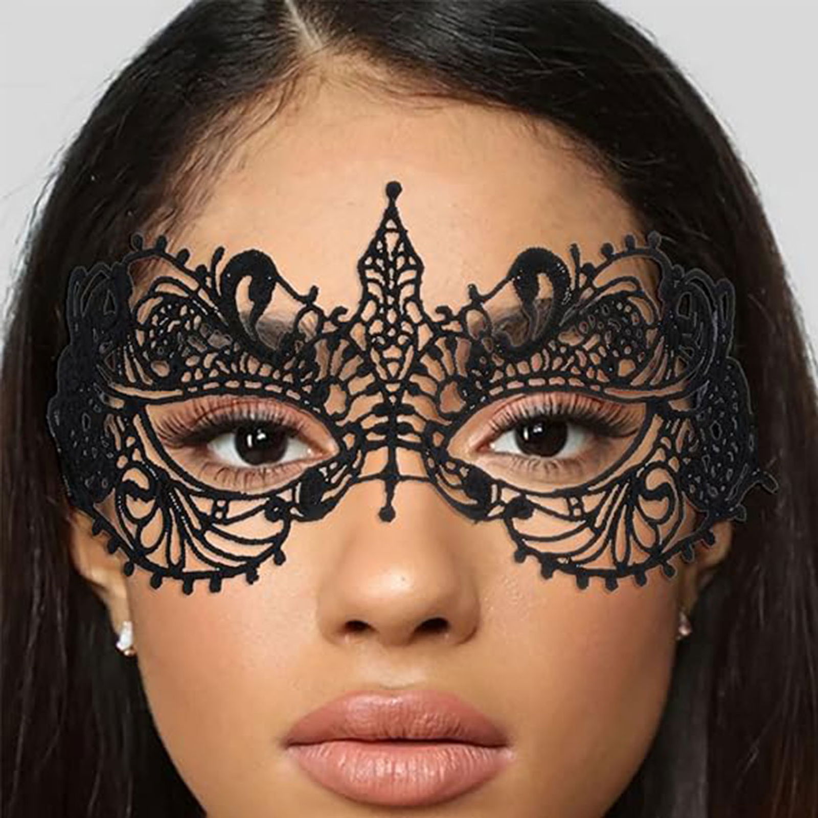 Black Color Center Pointed Model Lace Party Prom Mask 3 No