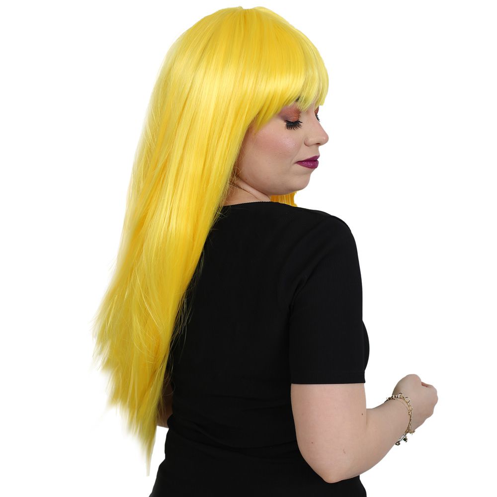 Kanekalon Fiber Synthetic Wig with Long Bangs / Yellow