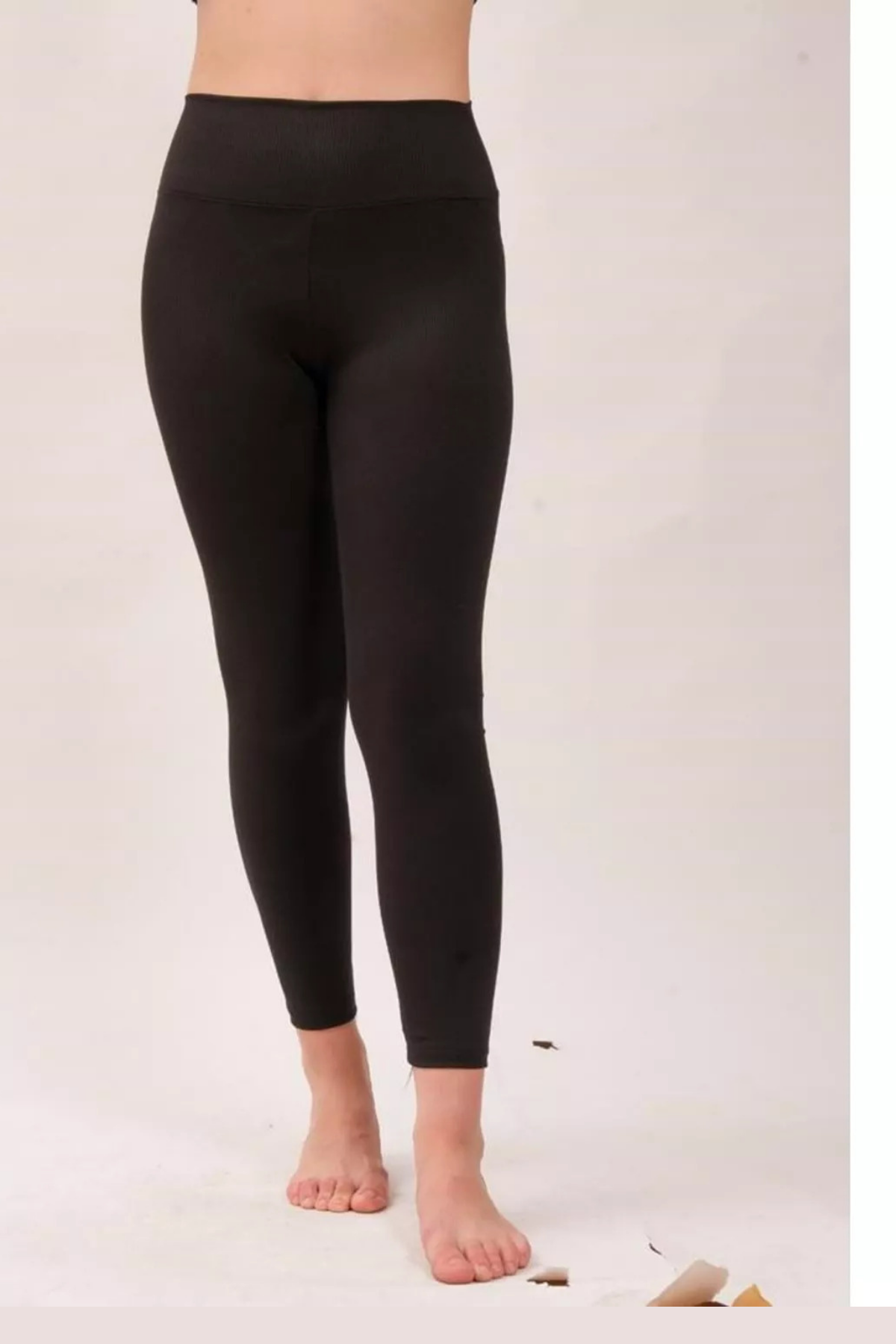 Black High Waist Ribbed Women's Leggings Summer 2001