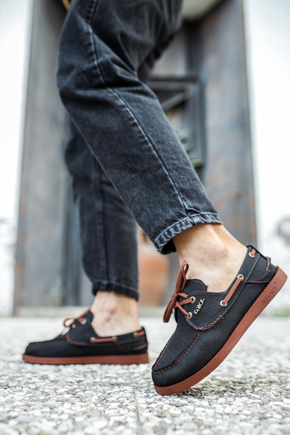 Seasonal Linen Shoes Black (Tan Sole)