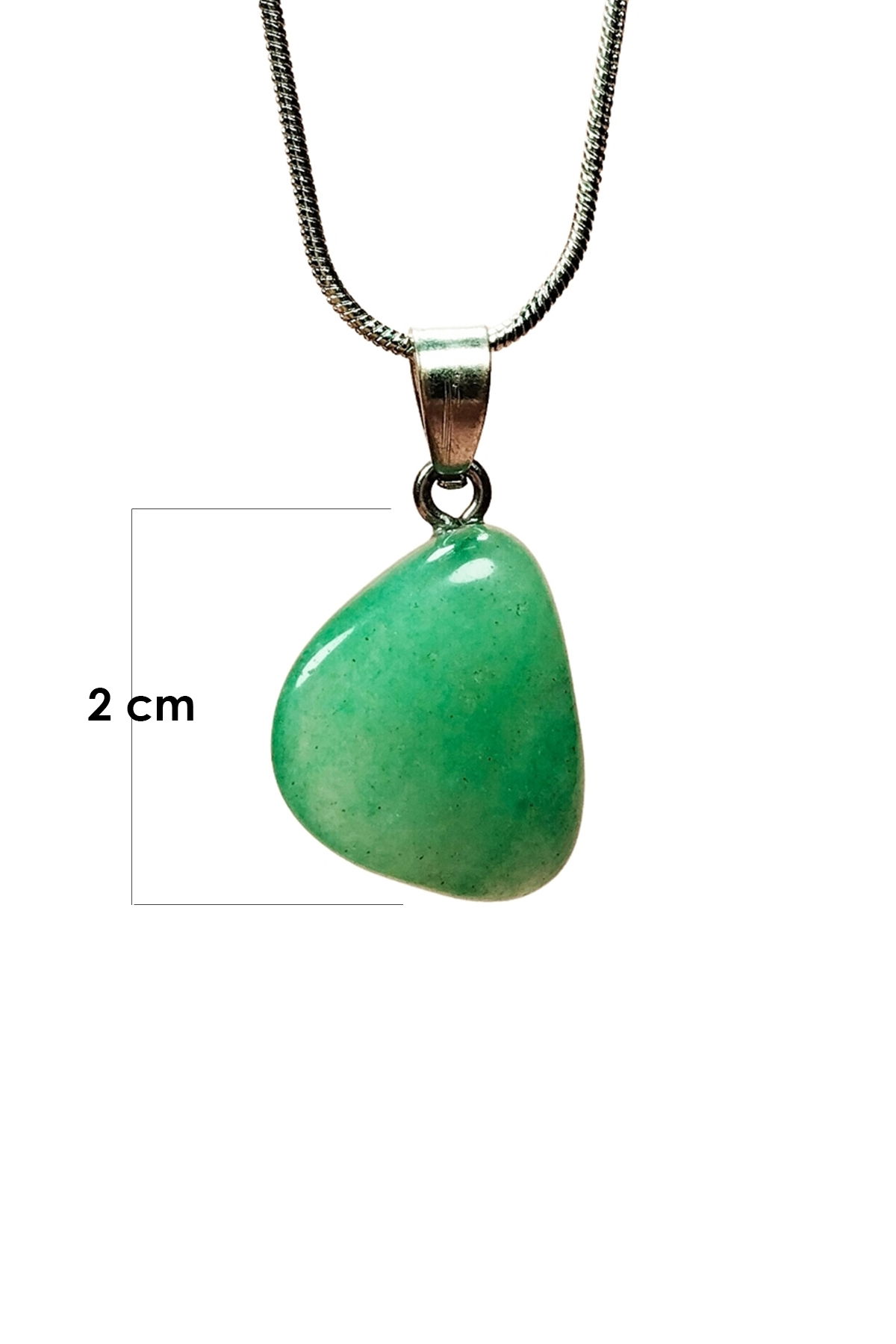 Jade Stone Natural Stone Handmade Pendant with Chain: 2 cm Chain: 20 cm Boxed