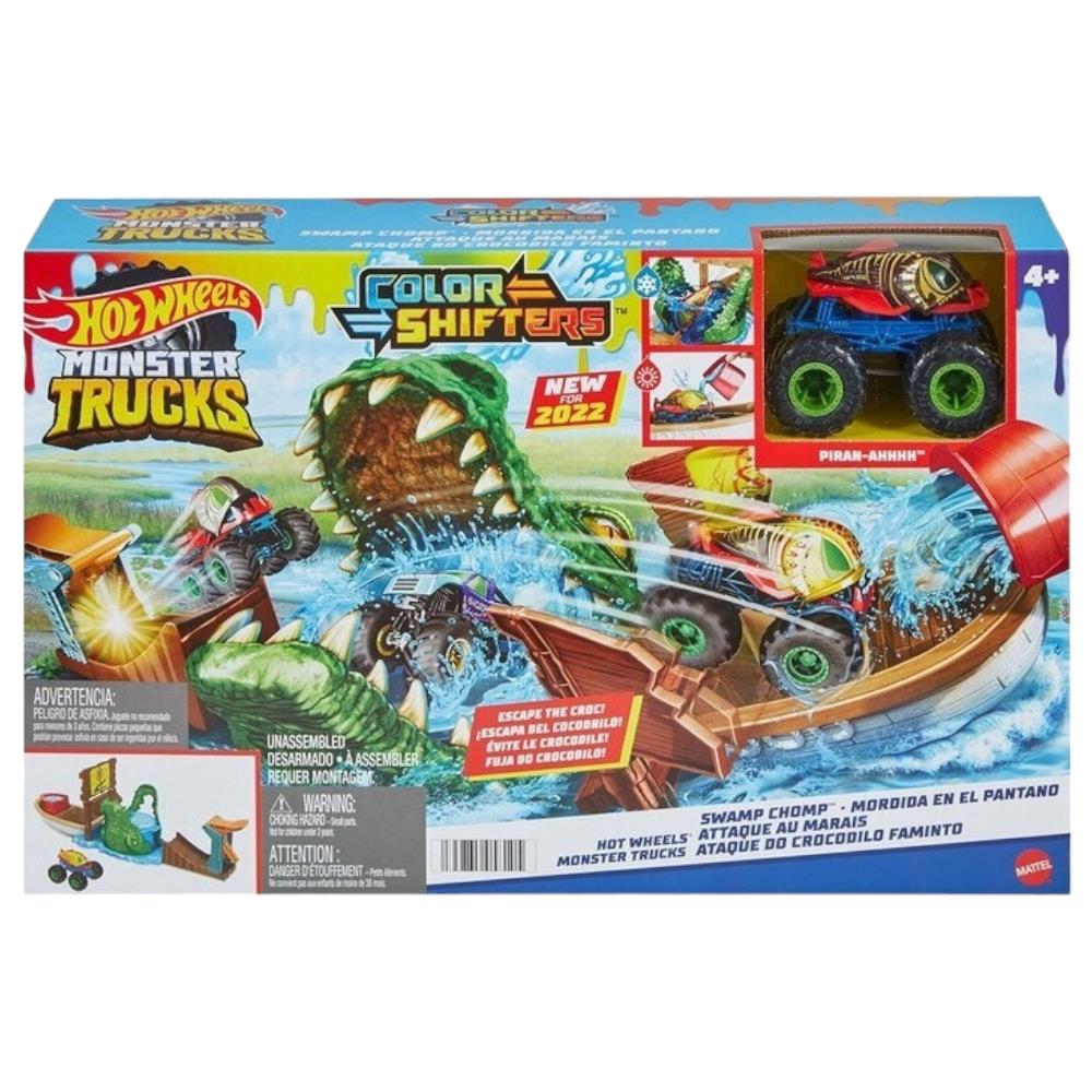 Track Monster Trucks Crocodile Escape Color Changing Play Set