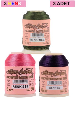 3 Pieces Altinbasak Oya and Lace Floss 20 gr - Turk - No: 338 - 062 - 1004