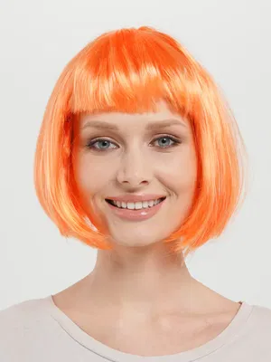 Orange Color Blunt Party Wig Short False Hair