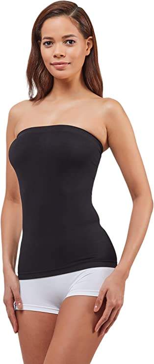 Elite Life Women's Seamless Strapless Women's Black Tank 852