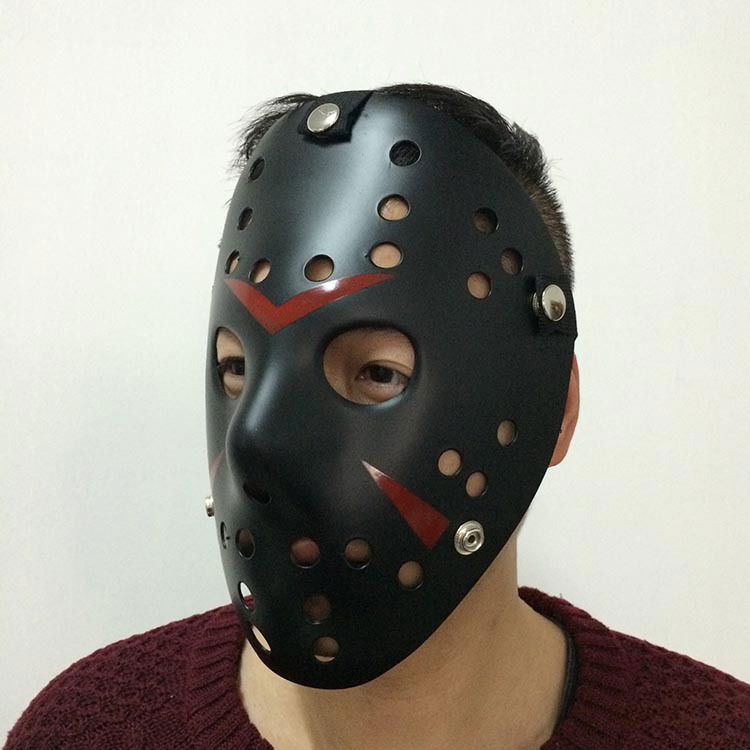 Black Color Red Stripe Full Face Hockey Jason Mask Hannibal Mask