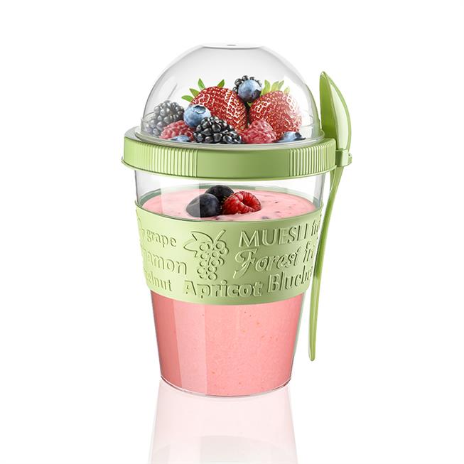 Portable Yogurt Container with Fruit Bowl - Spoon