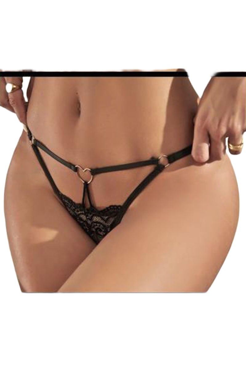 Women's Fancy Lingerie Thong Panties Perfect Fall D235 Black