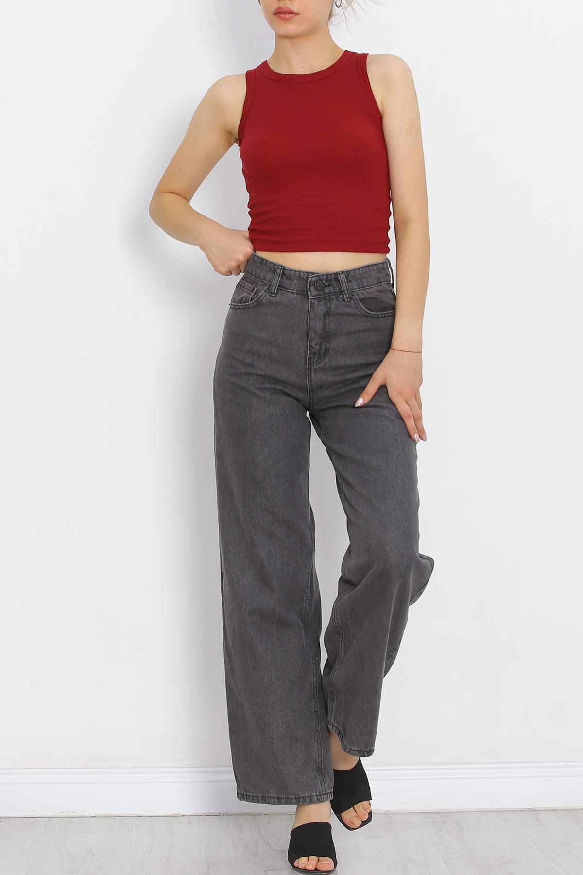 Palazzo Jeans Pants Açıkfüme3