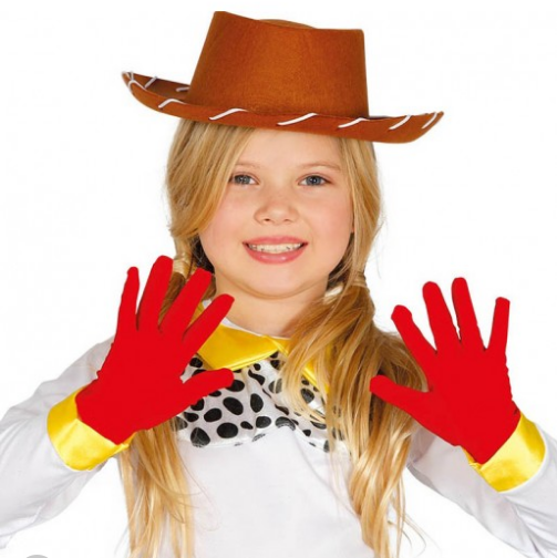 Red Color Child Size Lycra Pantomime Gloves