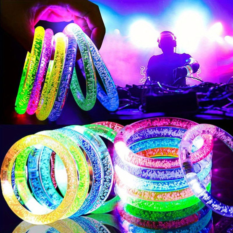 Led Lighted Battery Powered Luminous Colorful Bracelet Luminous Bracelet Mixed Color 1 Piece