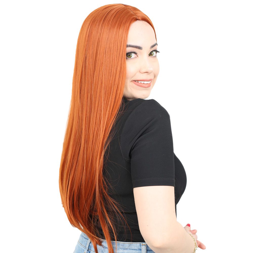 Kanekalon Fiber Synthetic Long Straight Wig / Copper