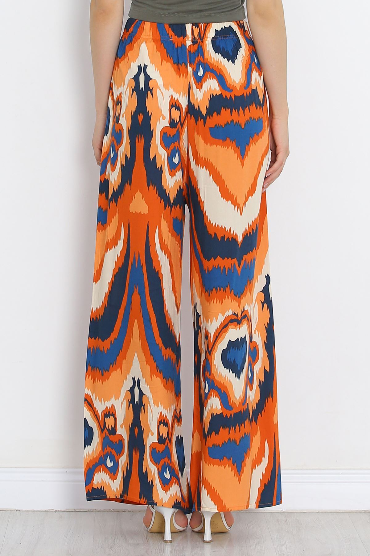 Patterned Woven Trousers OrangePetrol