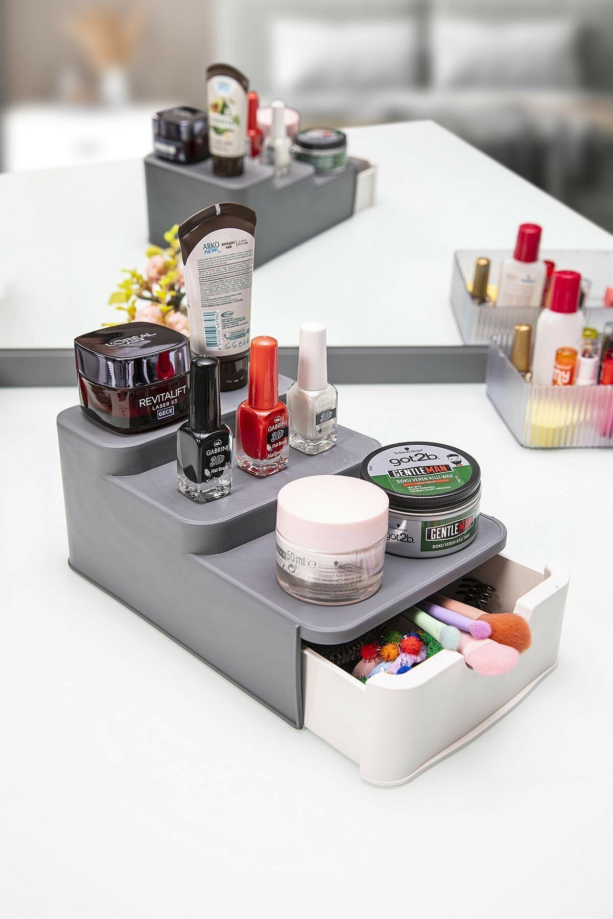 Compact Drawer and Stand Organizer - Makeup Organizer