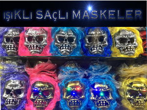 Halloween Lighted Halloween Skull Mask 1Pcs mixed Color