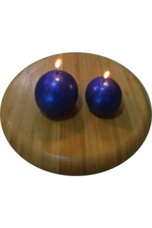 2-Piece Silvery Ball Candle Set Turk-G350