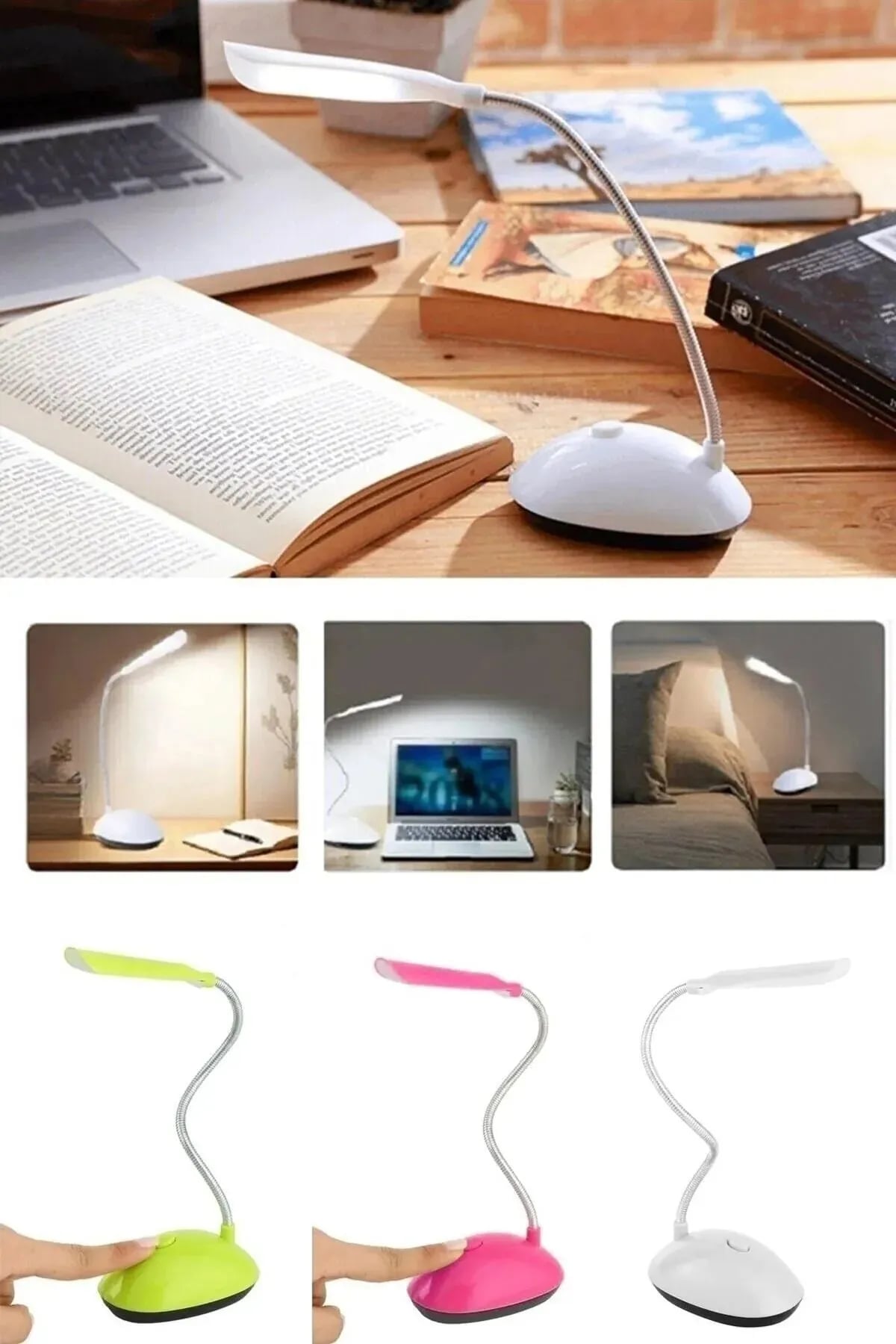 Table Lamp Spiral Led Book Reading Light Battery Powered Model Led Lamp