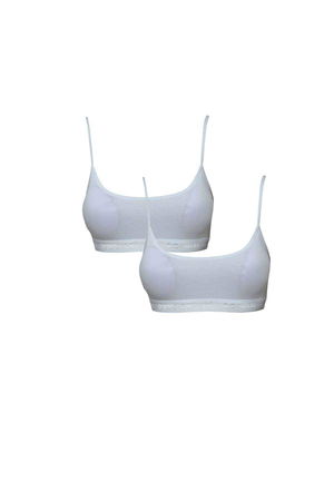 White Bustier with Padded Rope Straps 2pcs