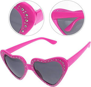 Heart Shaped Stones Party Glasses Pink Color 6x16 cm