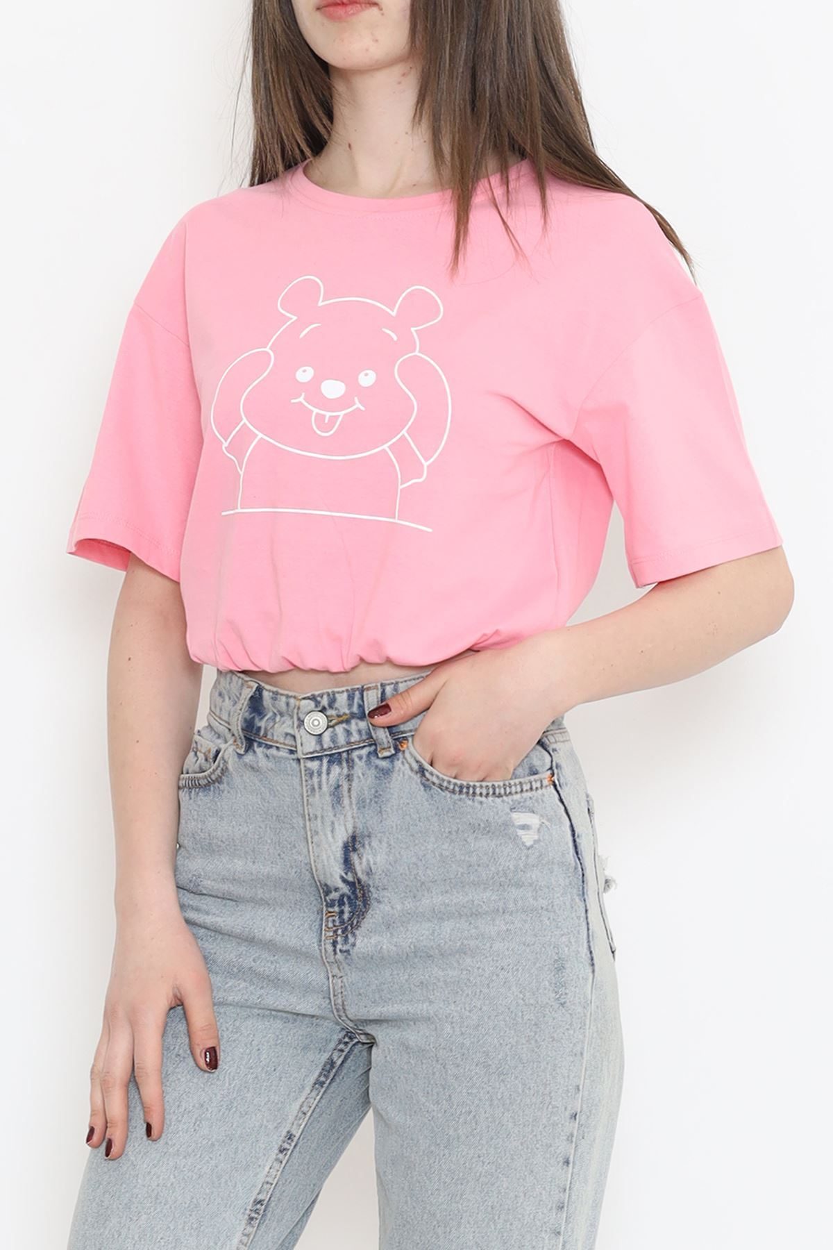 Elastic Waist T-Shirt Pink