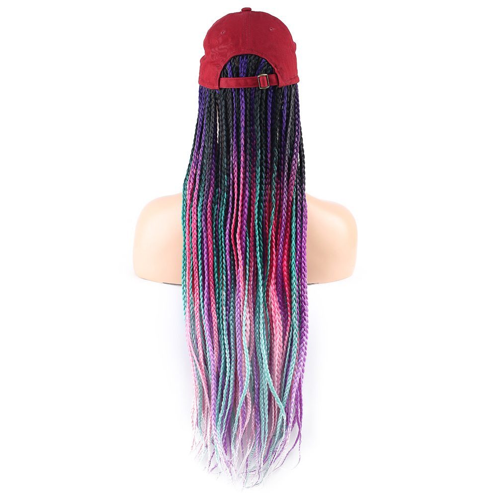 Burgundy Hat Look Mesh Wig / Mixed Color